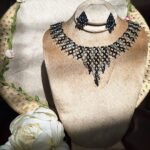 The Charcoal V-Neck Lace Set